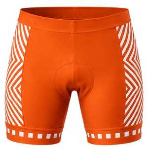 Orange White <b>Padded</b> <b>Cycling</b> <b>Shorts</b> Custom Breathable Quick Dry Stretch Bicycle Racing Road Bike Training Performance Sportswear - Product Image 1