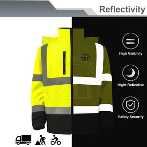 Dernier modèle de veste softshell réfléchissante haute visibilité ANSI Classe 1 avec flash LED et logo personnalisé, vente en gros, best-seller - Product Image 4