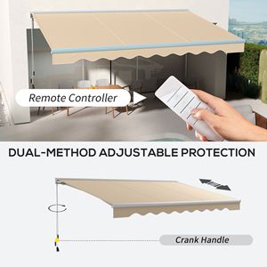 Tenda da Sole Elettrica Bianca Crema 16.5x10 LED con Telecomando per Esterni, Bracci Pieghevoli, Materiale PVC, Estensibile fino a 5m - Product Image 5