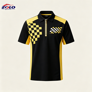 Camiseta Polo de Carreras Personalizada por Sublimación, Ropa de Equipo de Motorsport, Logotipos de Patrocinadores Impresos Digitalmente, Venta al Por Mayor - Product Image 6