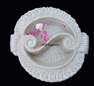 VDI Exports – Bol Urli en résine sculpté à la main, motif floral flottant, pour centre de table de mariage, décoration événementielle intérieure/extérieure - Product Image 1