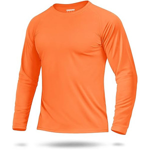 Camiseta de Manga Larga para Hombre, Protección Solar UV, Secado Rápido, para Playa y Pesca, Color Naranja - Product Image 1