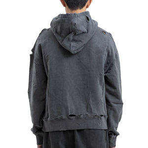 Sweat à capuche personnalisé pour homme, coupe oversize, effet délavé, sérigraphie, coupe carrée, sweats à capuche usés pour homme, vente en gros, personnalisables - Product Image 5