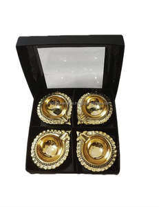 Traditional Style Small Brass Diya Set for Home Decor Handcrafted Pooja Diya <b>Oil</b> <b>Lamp</b> for Temple Diwali Decoration & Gift - Product Image 1