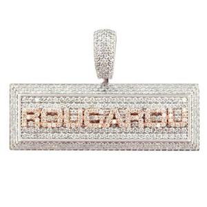 Pendentif personnalisé de luxe serti de moissanite VVS en or rose, bijou hip-hop, pièce maîtresse, cadeau - Product Image 4