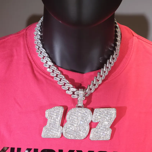 Iced Out Jewelry Custom Hip Hop A-Z Letter Moissanite <b>Pendants</b> 925 Sterling <b>Silver</b> Claw Setting <b>Initial</b> <b>Pendant</b> Men Gift - Product Image 3