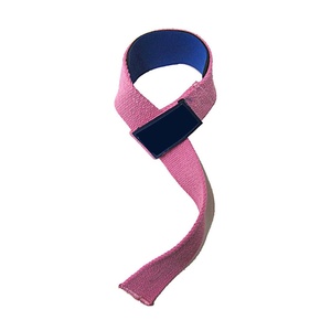Sangles de musculation en coton, néoprène et nylon avec rembourrage et bandes de maintien pour poignets, idéales pour les soulevés de terre - Product Image 1