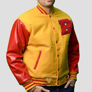Custom logo Streetwear High Quality Chenille Embroidery Winter Wool Letterman Varsity <b>Jacket</b> for Men Athelatic Gold & <b>Red</b> - Product Image 4