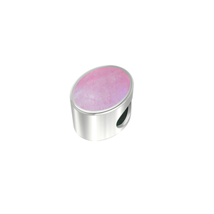 Premium Silver Plated Fine Classic 925 Silver Slider Pink Moonstone Mix Shapes Spring <b>Lock</b> <b>Cable</b> Chain Bezel Setting Pack 3 - Product Image 2