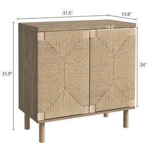 Buffet vietnamien DreamCraft de 31,5 pouces avec portes élégantes en rotin de papier - Product Image 5