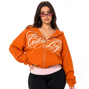 Hoodies en coton en gros, 320 g/m², en molleton bouclette, coupe décontractée avec cordon de serrage pour les détaillants de vêtements - Product Image 4