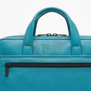 Modern Genuine Leather Durable Casual <b>Laptop</b> <b>Bag</b> Work Travel Personalized Branding Options Front Zip Pocket Shoulder Carry - Product Image 2