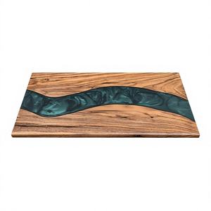 Planche à découper rectangulaire artisanale de qualité supérieure en bois de manguier, bois d'acacia et résine époxy à bon prix - Product Image 1