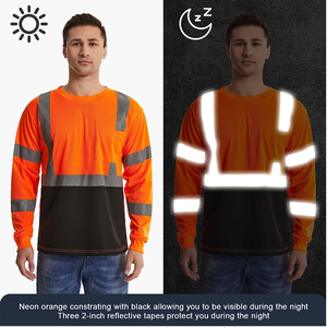 Camisetas Reflectantes para Hombre, Sudadera de Manga Larga, Camisetas Deportivas Holgadas, Camisetas de Seguridad Personalizadas, Precio al por Mayor - Product Image 3