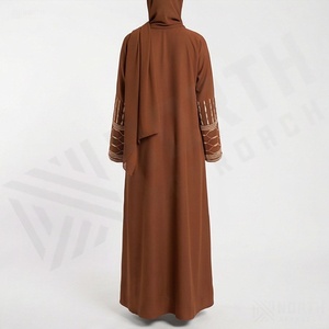 Abayas Elegantes, Nuevo Modelo, Vestido de Gala Modesto de Organza de Lujo con Cola de Capilla, Venta al por Mayor, Kaftán Musulmán Abierto, Color Personalizado - Product Image 2