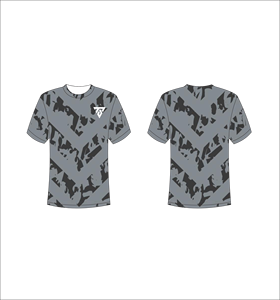 Camiseta de Manga Corta para Hombre, con Patrón de Camuflaje Gris, Cuello Redondo, Corte Regular, Secado Rápido, Tejido de Poliéster - Product Image 1