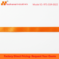 Ruban satiné orange simple face 6 mm 100 % polyester, vente directe usine, lot de 20 rouleaux de 8 mètres, pour artisanat d'automne, décoration citrouille, marque-pages