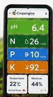 Estación Meteorológica Agrícola Portátil Cropengine SoilScan con Aplicación Móvil, Sensor Inteligente Conectado, Montaje en Poste, Análisis en Tiempo Real