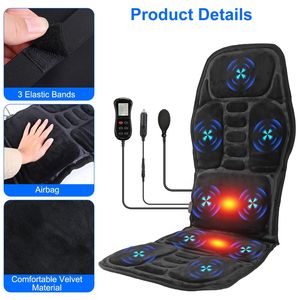 Coussin de massage multifonctionnel pour le corps entier avec chaleur et vibrations ciblées, soutien lombaire et minuterie – Produit de qualité - Product Image 6