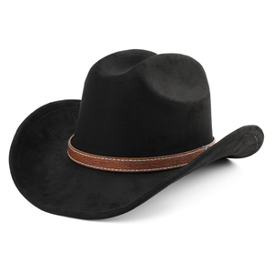 Último Modelo de Sombrero Vaquero Blanco de Ala Ancha con Banda de Cuero Marrón, Sombrero Occidental para Exteriores, Unisex, Personalizable, OEM, ODM - Product Image 2
