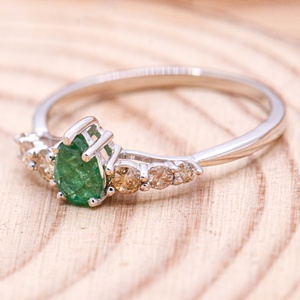Wholesale Handmade 925 Solid Sterling <b>Silver</b> Engagement <b>Rings</b> Precious Natural <b>Emerald</b> Diamond Gemstone IGI Certified Weddings - Product Image 5
