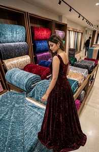 Tela de Terciopelo Brillante Sparkle Crush, Material Brillante de 150 GSM para Ropa Étnica de Alta Gama y Vestidos de Diseñador para Niñas, Ropa de Moda - Product Image 4