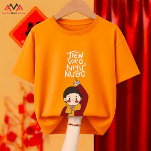 Camiseta Casual de Manga Corta para Mujer FMF, Estampado Gráfico Naranja, 95% Algodón, 5% Elastano, Corte Regular para Verano/Primavera - Product Image 4