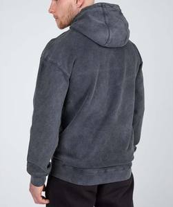 เสื้อฮู้ดดี้ฟลีซหนานุ่มสำหรับผู้ชาย ล้างสีแบบวินเทจ สีซีดจาง ทรงโอเวอร์ไซส์ ไม่มีเชือกผูก ผลิตจากผ้าฝ้าย ล้างสีแบบวินเทจ - Product Image 2