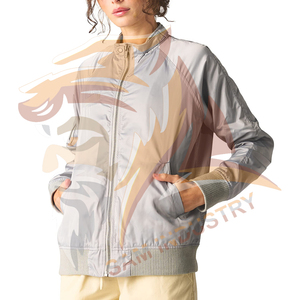 Solid Color High Street Fashion Casual <b>Women</b> Satin <b>Jacket</b> High Quality <b>Women's</b> Satin Polyester <b>Jacket</b> - Product Image 5