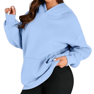 เสื้อฮู้ดดี้โอเวอร์ไซส์ทรงหลวม ผ้าฝ้ายฟลีซสำหรับผู้หญิง พิมพ์ลายตามสั่ง สำหรับฤดูหนาว เป็นมิตรกับสิ่งแวดล้อม กันลม สวมใส่สบาย - Product Image 1