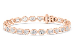 Pulsera de Diamantes Creados en Laboratorio con Corte Múltiple y Bisel de Oro Rosa de 9K Premium, 10.46 CTW - Product Image 2