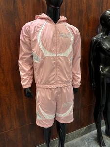 2026 New Arrival Men's Winter Two-Piece Breathable Windbreaker Streetwear Solid Tracksuit Hoodie <b>Shorts</b> Set Customizable 100% - Product Image 1