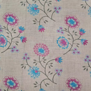 Tela de algodón ligera de primera calidad, blanca, multicolor, con bordado floral, para vestidos, túnicas y blusas para niñas y mujeres. - Product Image 1