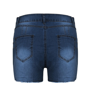 Shorts en jean pour femmes, très demandés, décontractés pour l'été, grandes tailles, taille haute, coupe ajustée, à enfiler - Product Image 5