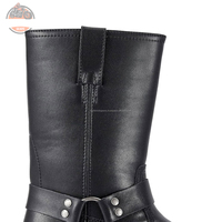 Bottes Chopper Biker en cuir véritable résistant à l'eau de qualité supérieure chaussures de moto équitation bottes Chopper en cuir de sport de course