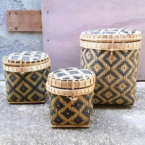 Cestas de lavandería tejidas de varios diseños, cestas de almacenamiento de bambú ecológicas, cesta para guardar ropa y mantas. - Product Image 4