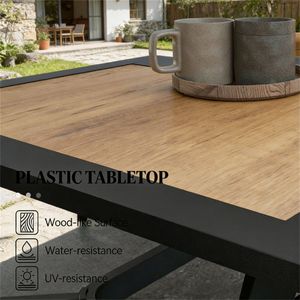 Tavolo da Pranzo Rettangolare Marrone per Terrazza e Giardino - Solo Tavolo - Product Image 4
