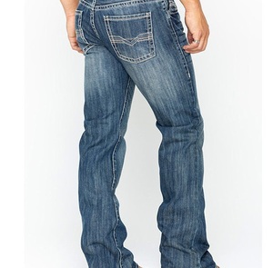 Nouvelle Arrivée Jean Baggy Respirant Coupe Ample Style Streetwear Personnalisé pour Homme – Pantalon en Denim Coupe Bootcut pour Motard – Vente en Gros - Product Image 5