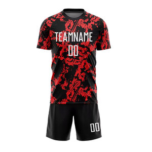 ชุดเสื้อและกางเกงฟุตบอลสีพื้น แบบพิมพ์ลายด้วยความร้อน สำหรับผู้ใหญ่ คุณภาพสูง แห้งเร็ว ระบายอากาศได้ดี - Product Image 1