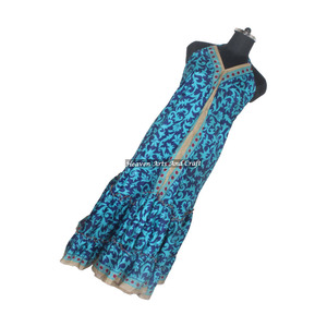 Nuevo Vestido Elegante Bohemio Vintage de Tela de Sari de Seda con Estampado a Color, Top Ventas, Vestido Largo Informal para Mujer, para Fiestas y Eventos Nocturnos, para Adultos - Product Image 2