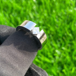 Luxury Custom Men's 14K White Gold Solitaire Princess Diamond Band Original <b>Iced</b> Nugget Cluster Pinky Bling Wedding Engagement - Product Image 3