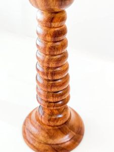 Handmade Brown Wooden Round Candle <b>Holder</b> Pillar Stand <b>Tealight</b> Candlestick for Home Wedding Garden Decor - Product Image 2