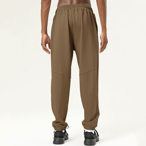 Men's <b>Brown</b> Elastic Waist Drawstring Sweatpants With Side Pockets Casual Joggers Midweight Knitted Polyester Pants Autumn Wear - Product Image 2