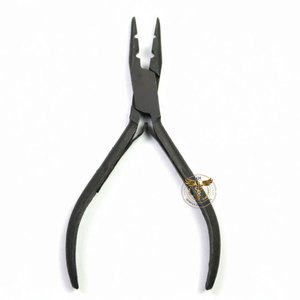 Lightweight Reusable Stainless Steel Hair Extension Fitting Plier 2 Holes Green Grip Micro Ring Nano Bead Crimping Tool - Product Image 2