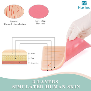 Top Trendy Product Suture Practice Kit With Stainless Steel Instruments And Reusable Suture <b>Pad</b> For Medical Students Training - Product Image 3