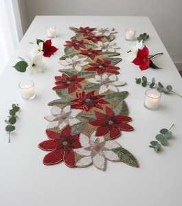 Handmade Beaded Polyester/Cotton Embroidered <b>Table</b> <b>Runner</b> Luxury <b>Dining</b> Decor for Home & Hotel Use MOHD BAHID - Product Image 3
