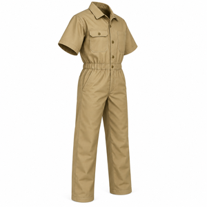 Custom Logo <b>Men</b> Safety Coverall Industrial Workwear Short Sleeve Boiler Suit <b>Overalls</b> Solid Color Custom Workwear Safety Suit - Product Image 3