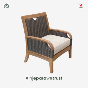 Natural Teak Wood Leisure Sofa Chair with Cotton <b>Liner</b> White Cushion Modern Lounge Chair for Living Room and Hotel Furniture - Product Image 4