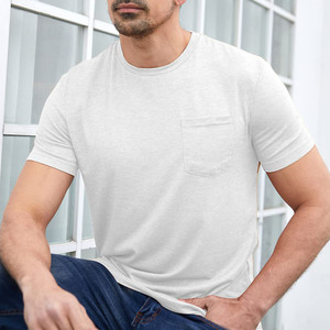 T-shirts pour hommes en coton 100% surdimensionnés et boxy, streetwear, vêtements de plage, fitness, t-shirts unis pour hommes, logo brodé personnalisé - Product Image 4