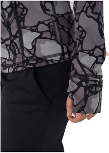 Women's Turtleneck Camouflage Print <b>Zip</b>-<b>Up</b> Jacket Full Sleeve Breathable Spandex Polyester Activewear Yoga <b>Top</b> - Product Image 5